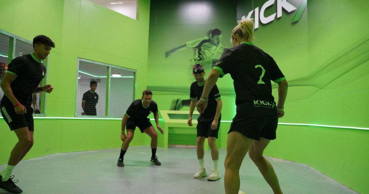KickK Arena indoor hybrid football sports centre in Surrey. Football activities, games and all-weather, indoor pitches.