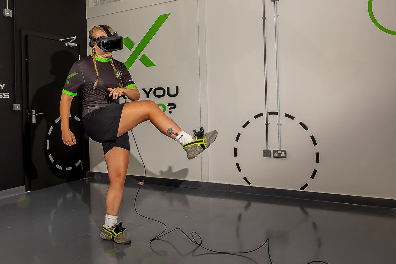 Sara playing KickX VR