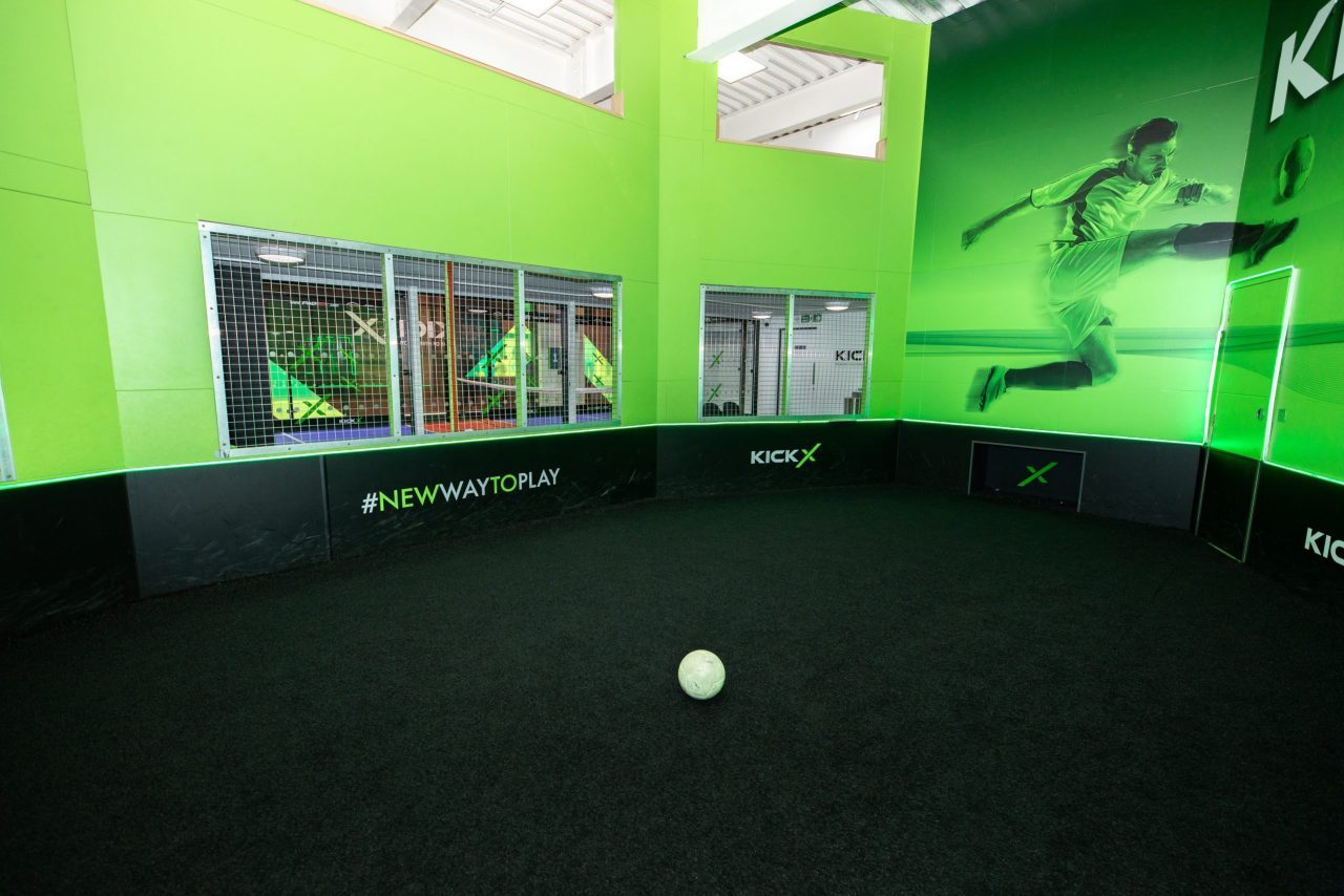 4 panna players in a green panna arena at KickX arena