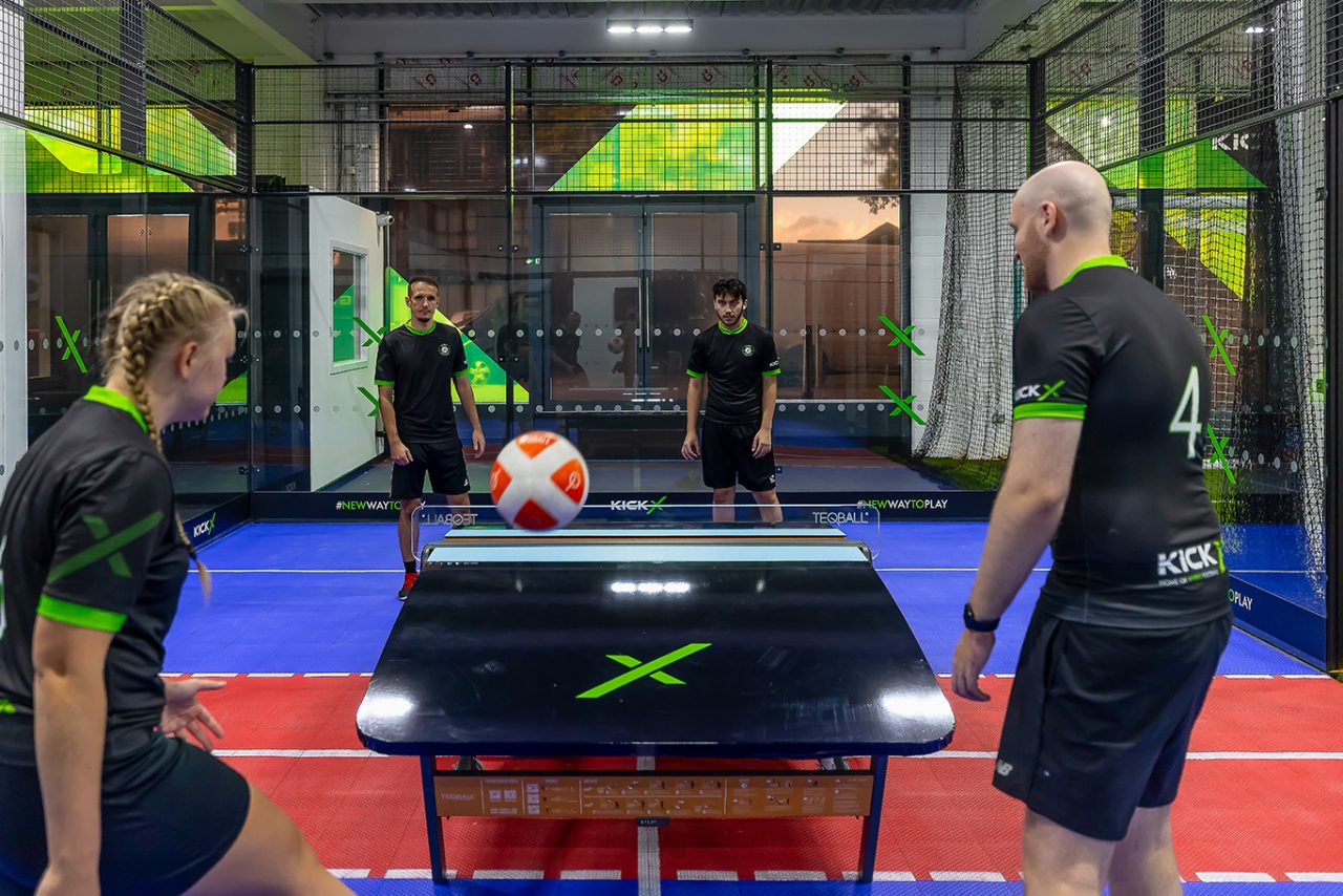 Mixed Teqball rally at KickX